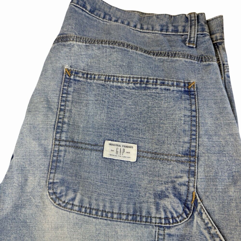 GAP Jeans Carpenter Vintage 2000s Y2k Workwear Skater Mens 36" x 32" Light Wash